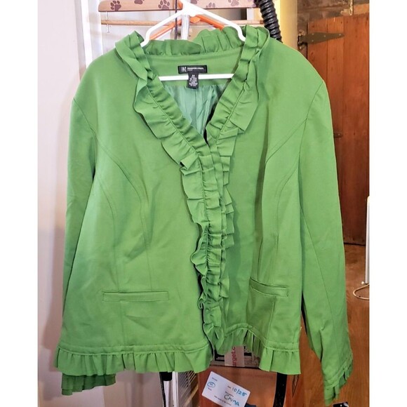 NWT - INC Int'l Concepts - Heavy, Lined Green Dressy Jacket - Size 3X Christmasy - Picture 2 of 7